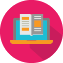 laptop and brochure icon